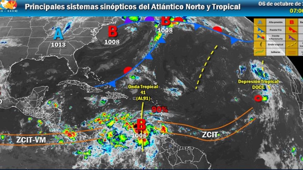 Onda tropical 41 ha generado nubosidad y fuertes precipitaciones en la zona central del país