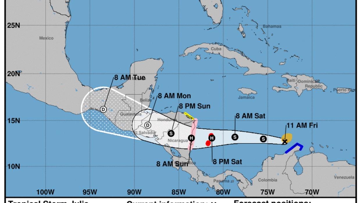 Se forma la tormenta tropical Julia frente a península colombiana La Guajira