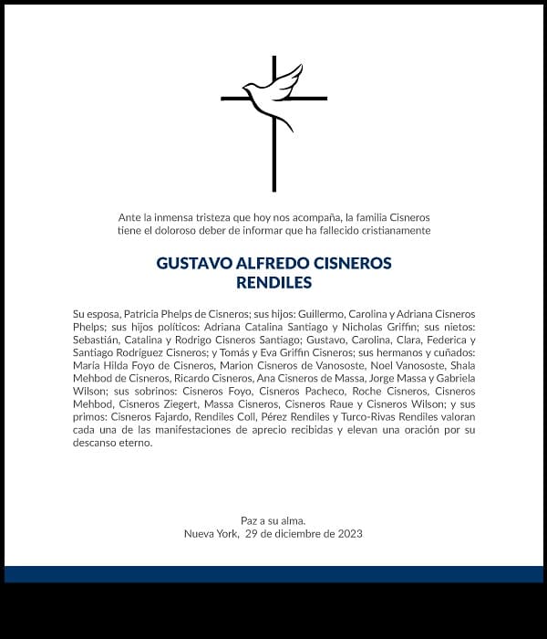 GUSTAVO ALFREDO CISNEROS RENDILES (FAMILIARES)