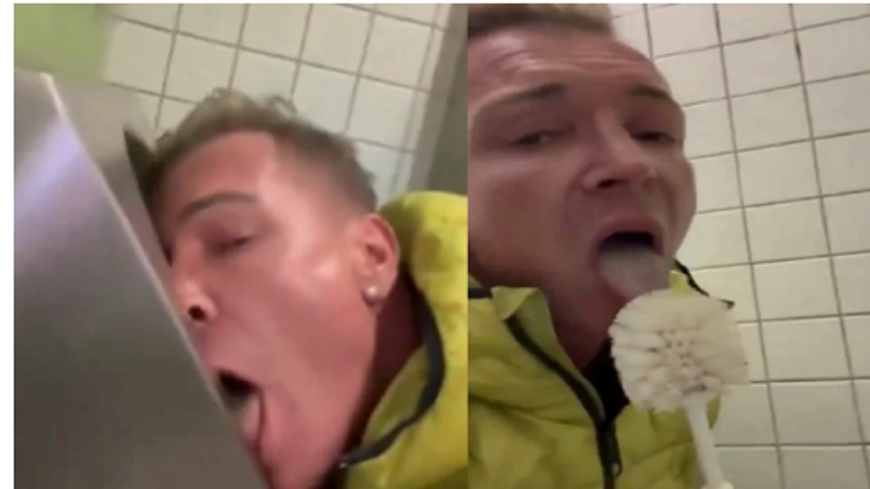 Un político alemán se graba lamiendo retretes y escobillas en los baños de una estación de tren