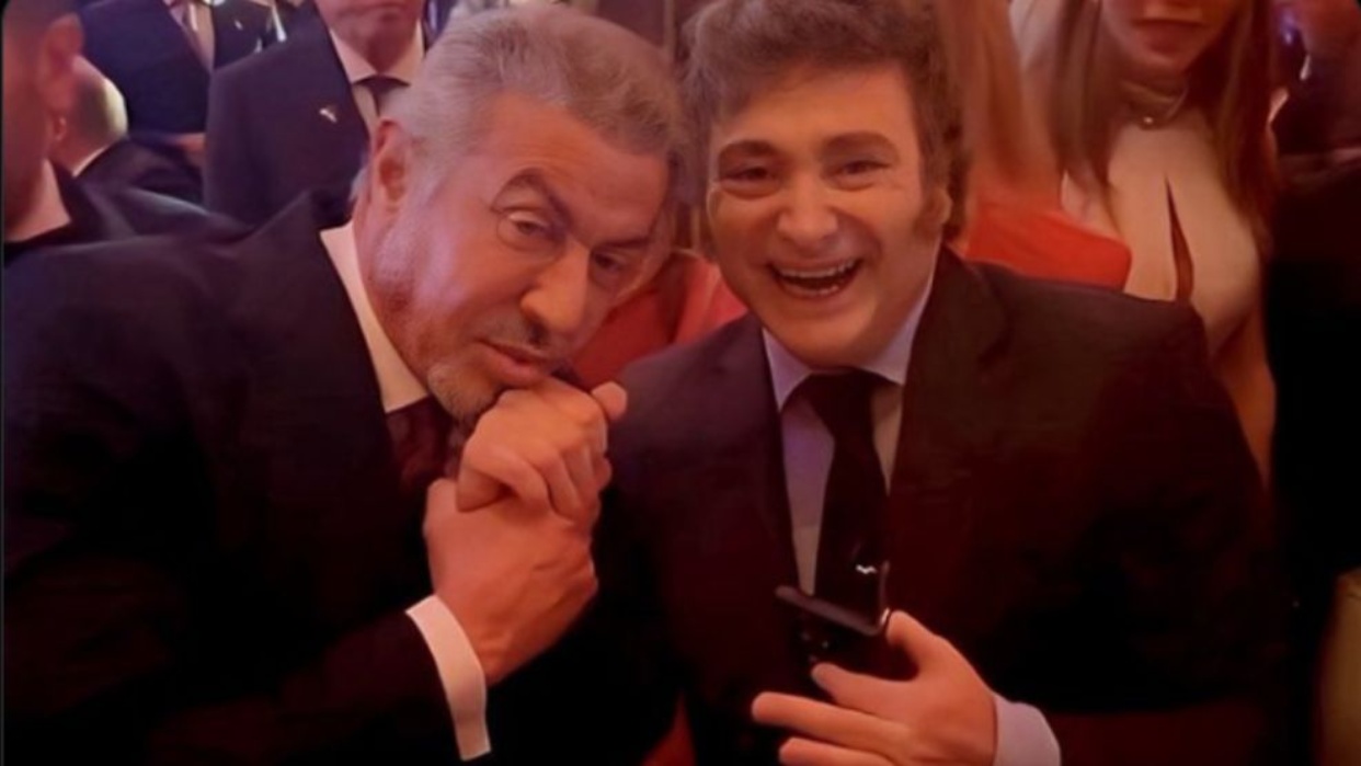 Abrazos, risas y fotos: así fue el encuentro entre Javier Milei, Donald Trump, Elon Musk y Sylvester Stallone en Mar-a-Lago (+Video)