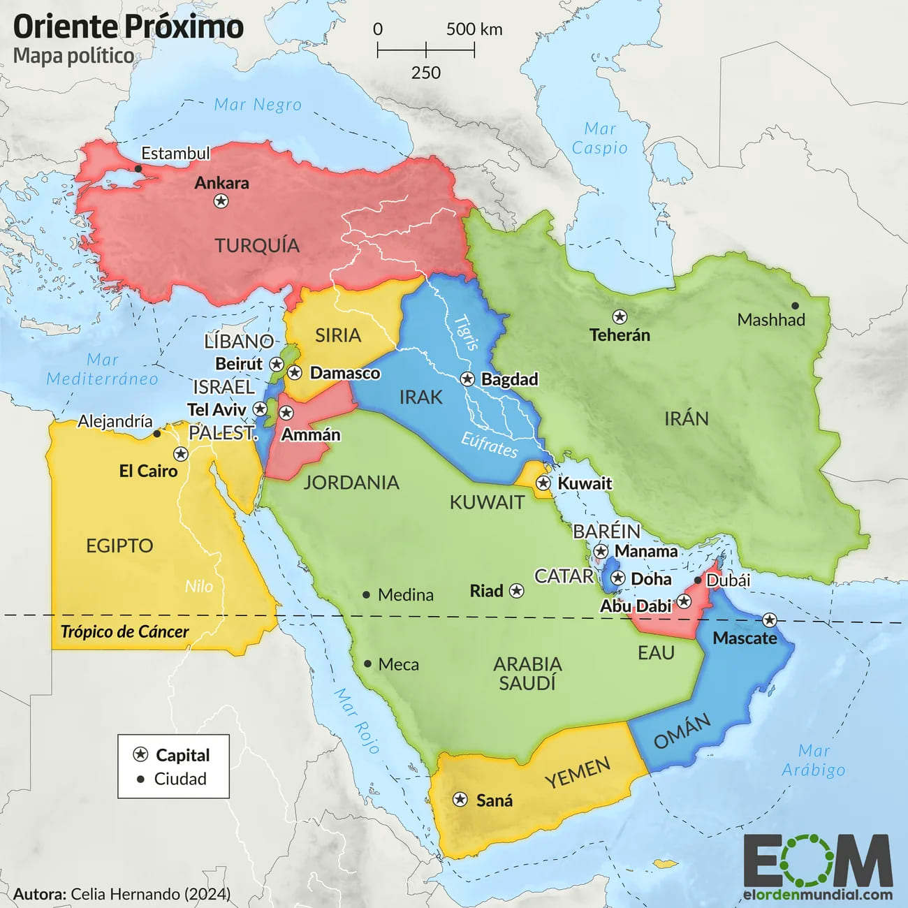 Geopolítica 2025 entrópica en Oriente Medio