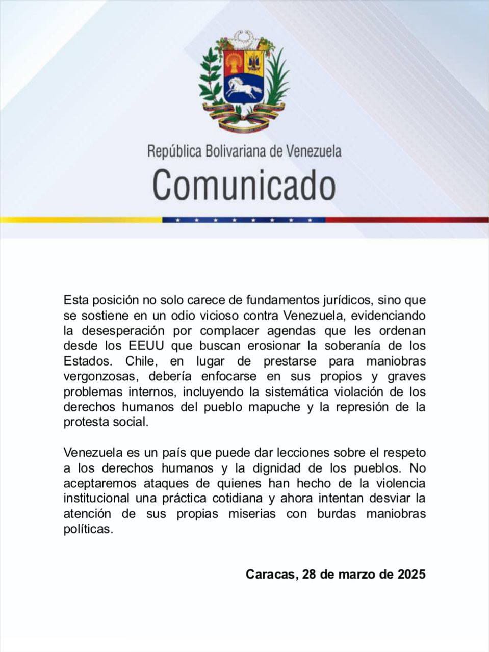 Venezuela rechaza las maniobras del Gobierno chileno ante la Corte ...