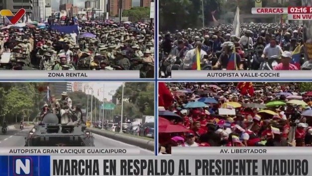 Arrancó la movilización en Caracas en respaldo al presidente Maduro y ...